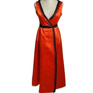 Mollie Parnis Boutique Vintage Orange and Black Dress